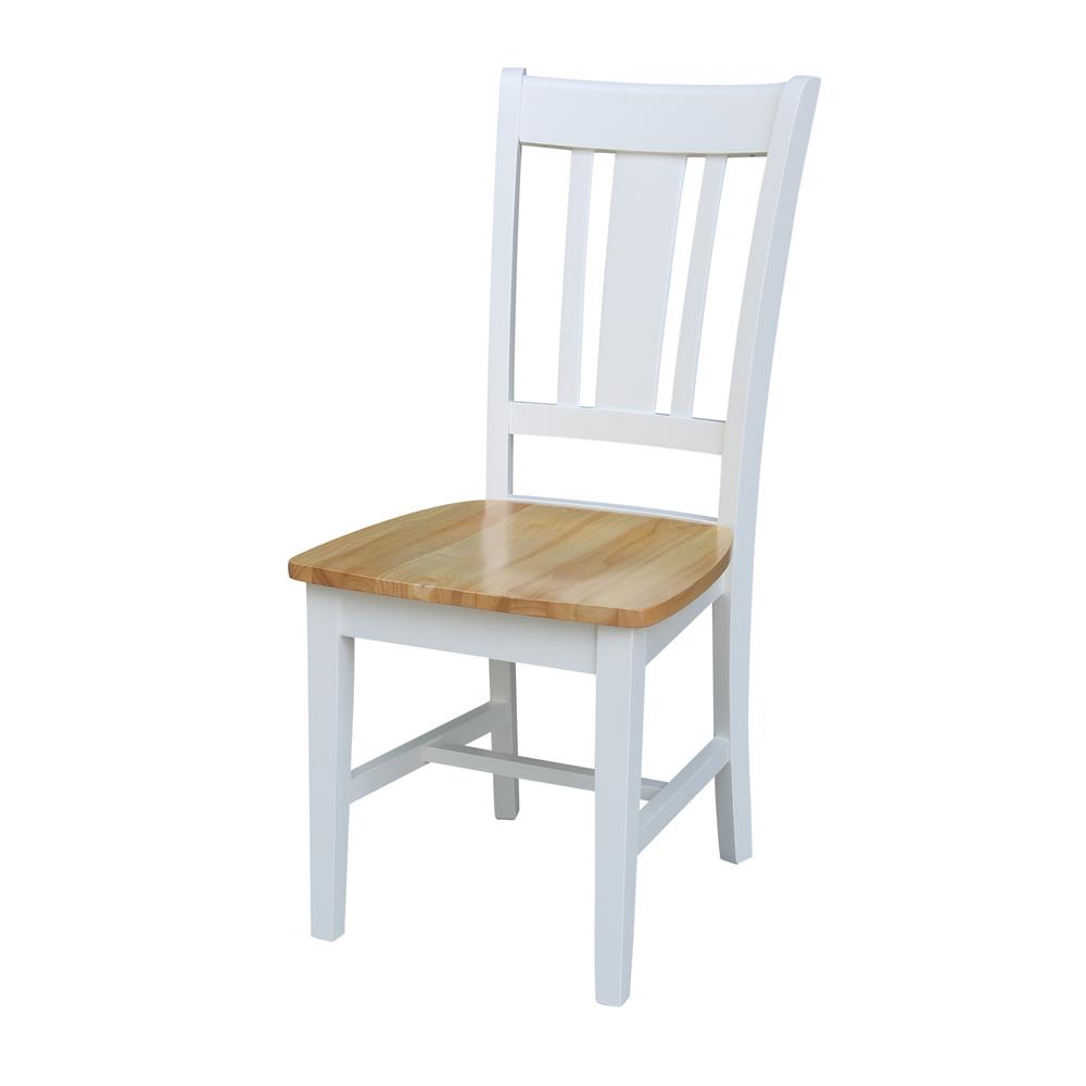 San Remo Splatback Chair, Set of 2, White/Natural. Picture 9