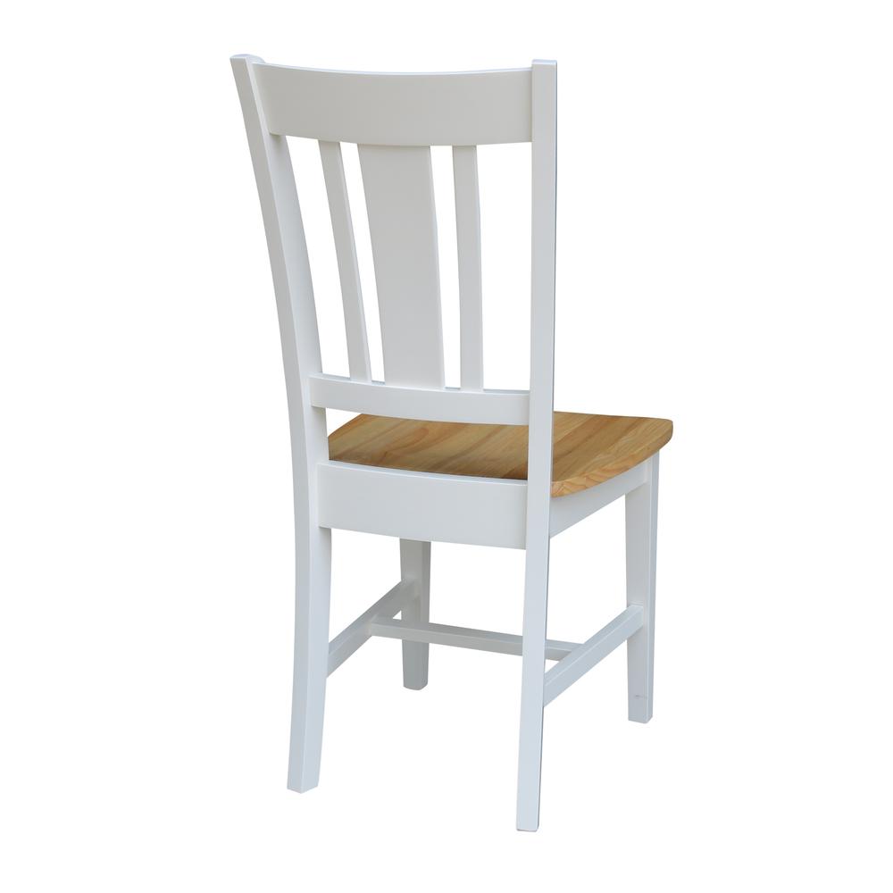 San Remo Splatback Chair, Set of 2, White/Natural. The main picture.