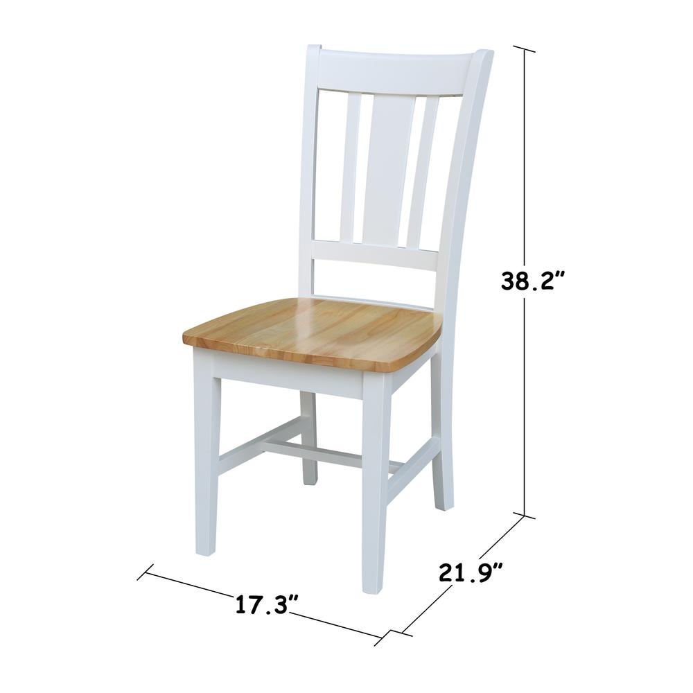 San Remo Splatback Chair, Set of 2, White/Natural. Picture 2