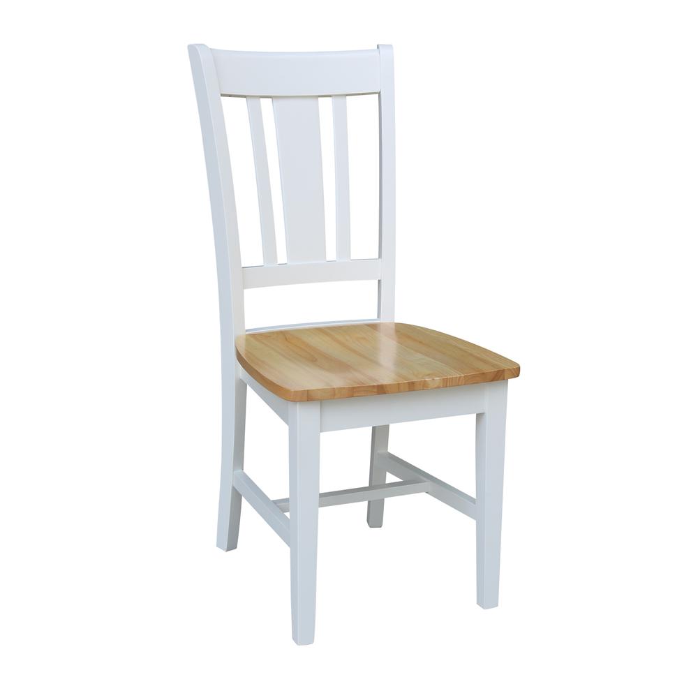 San Remo Splatback Chair, Set of 2, White/Natural. Picture 3