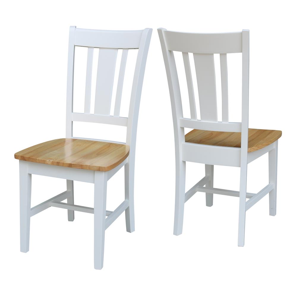 San Remo Splatback Chair, Set of 2, White/Natural. Picture 4