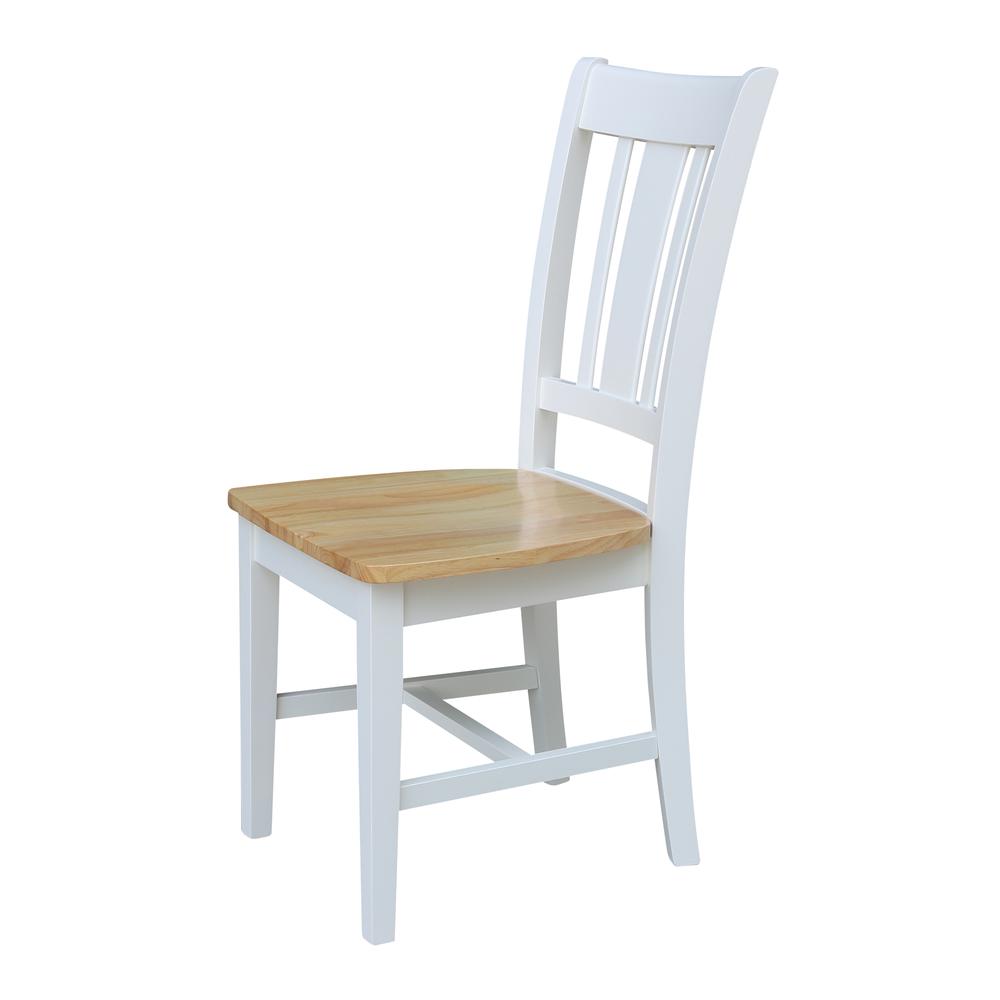San Remo Splatback Chair, Set of 2, White/Natural. Picture 6