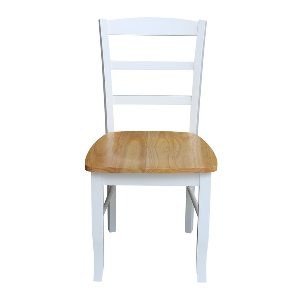 Set of Two Madrid Ladderback Chairs, White / Natural. Picture 7