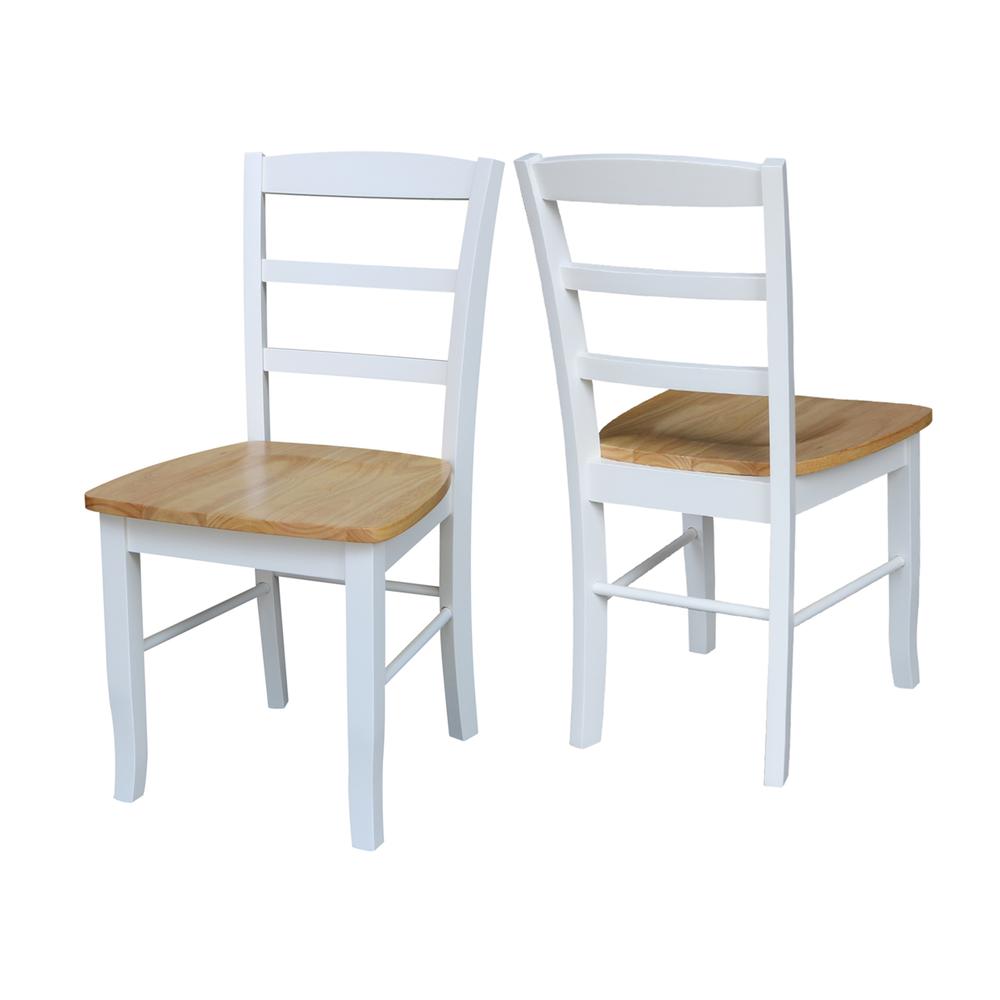 Set of Two Madrid Ladderback Chairs, White / Natural. Picture 4