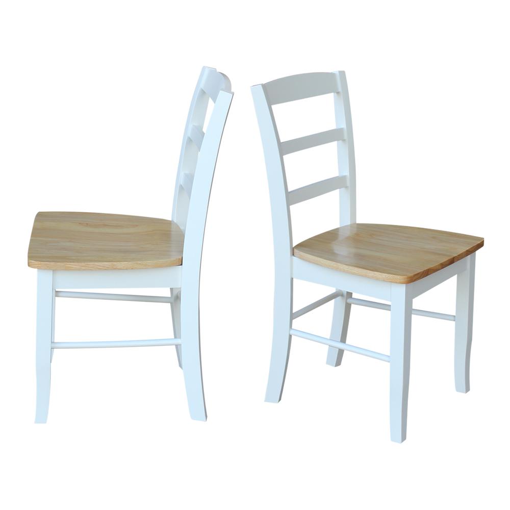 Set of Two Madrid Ladderback Chairs, White / Natural. Picture 8
