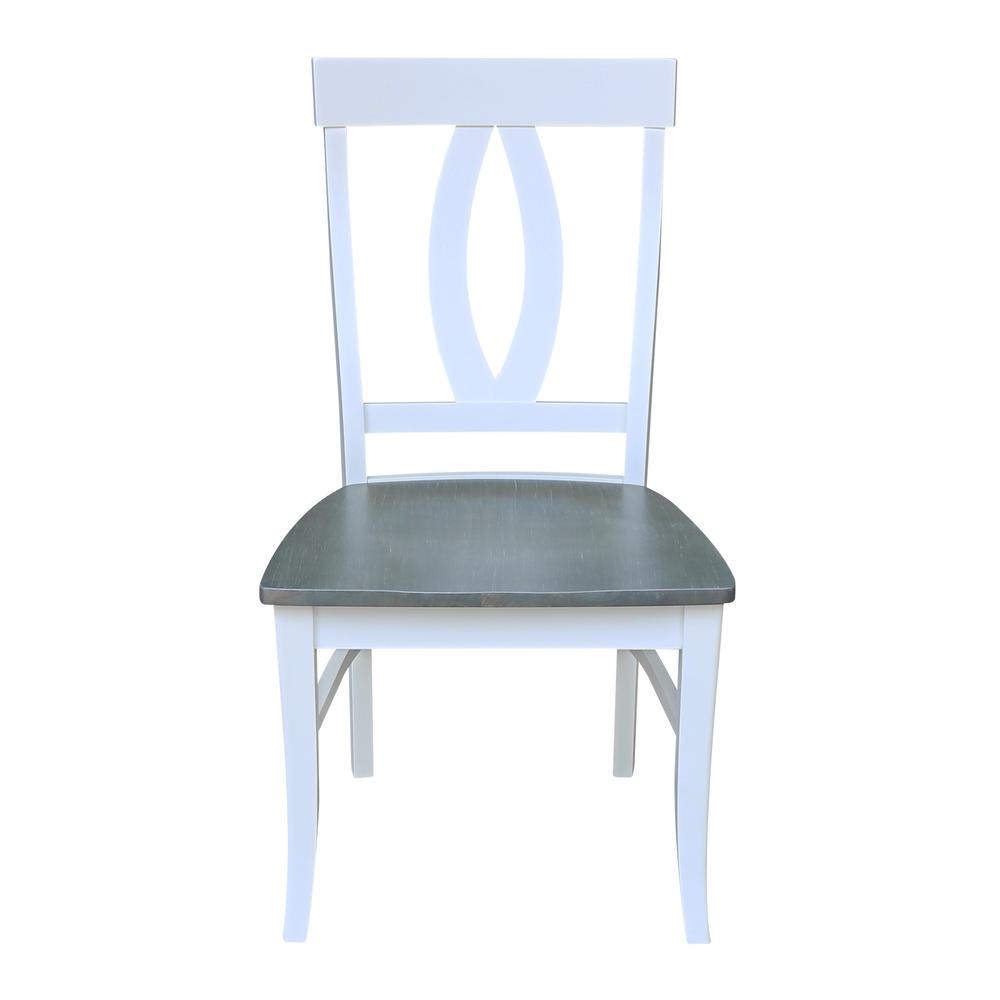 Set of Two Cosmo Verona Chairs, White/Heather gray. Picture 4