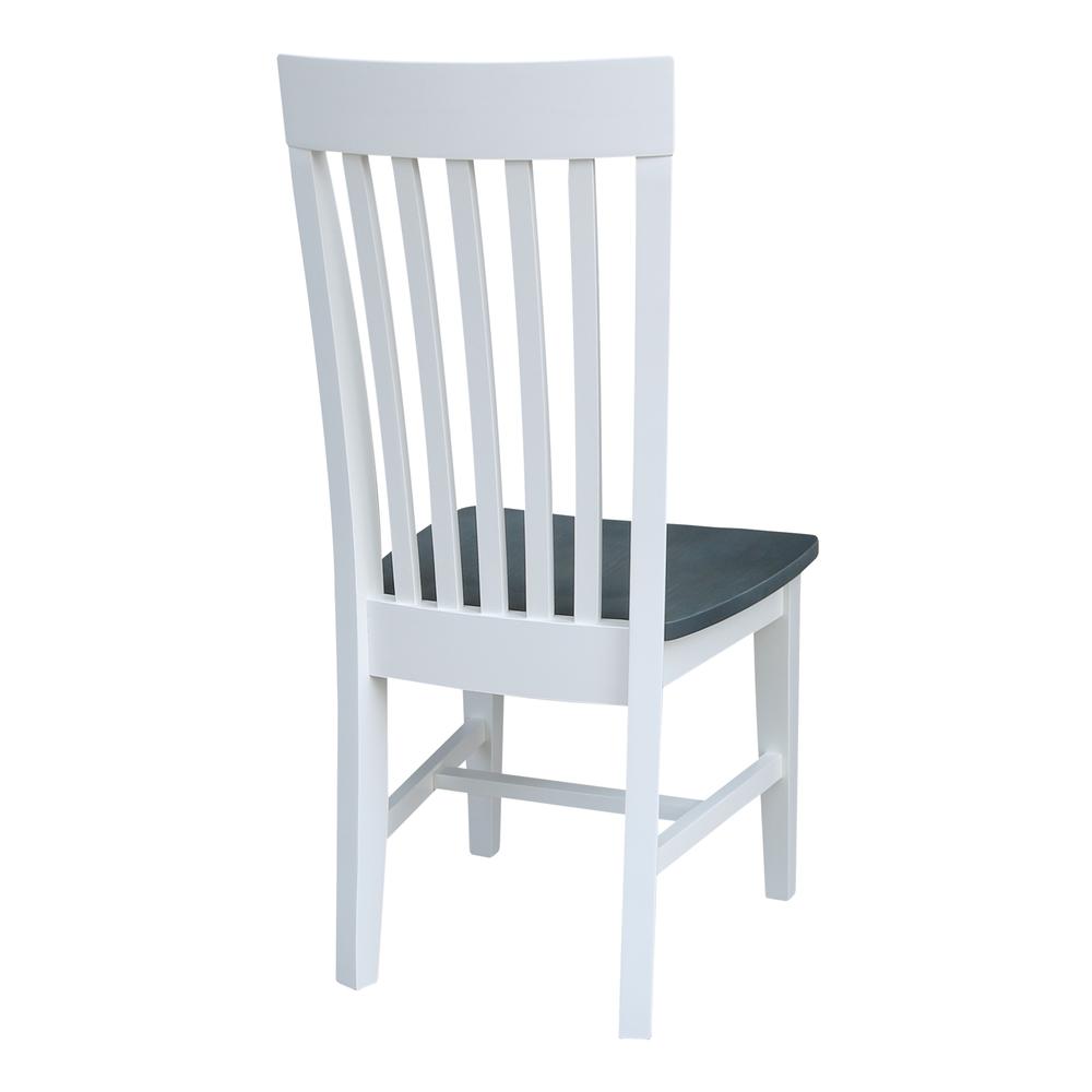 Set of Two Tall Mission Chairs, White/Heather gray. Picture 1