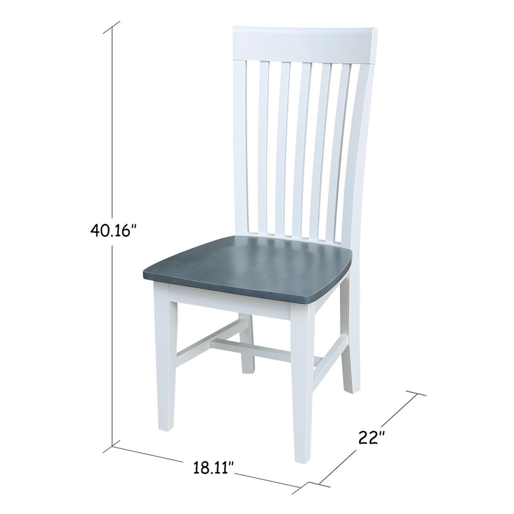 Set of Two Tall Mission Chairs, White/Heather gray. Picture 2