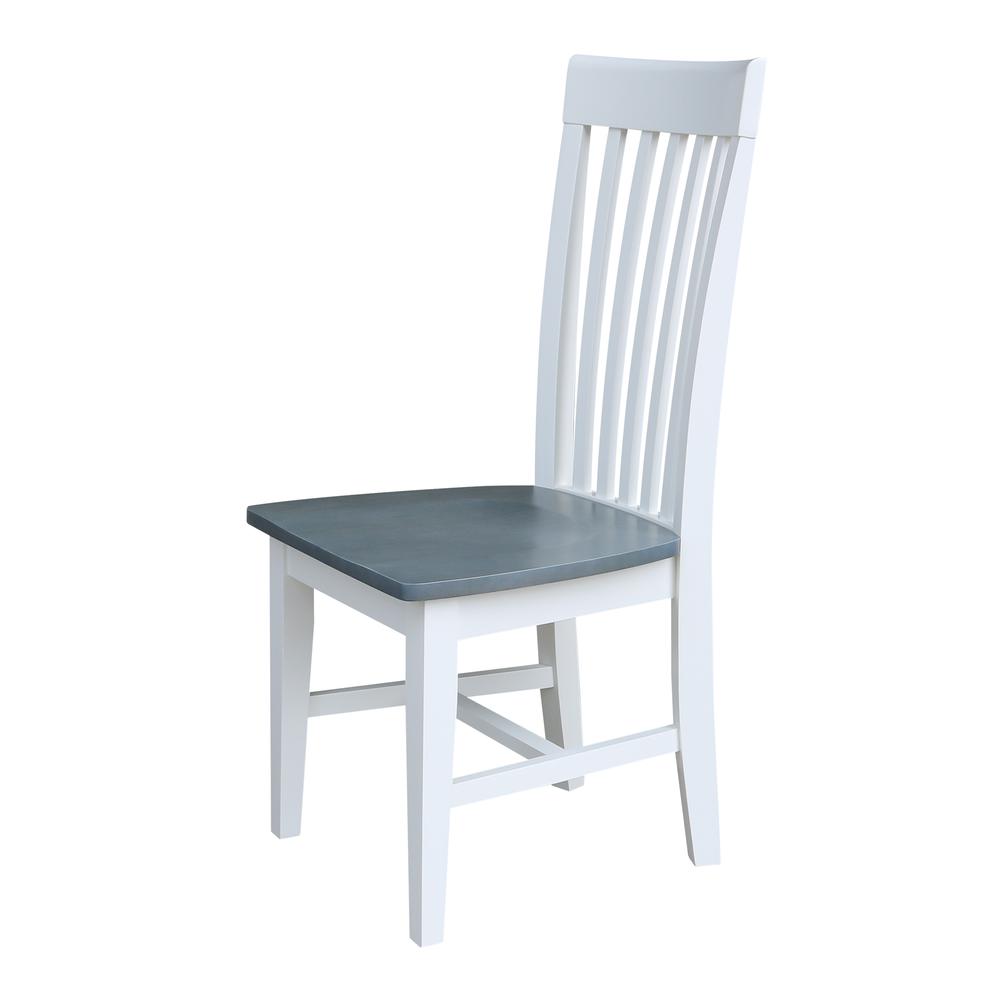 Set of Two Tall Mission Chairs, White/Heather gray. Picture 5