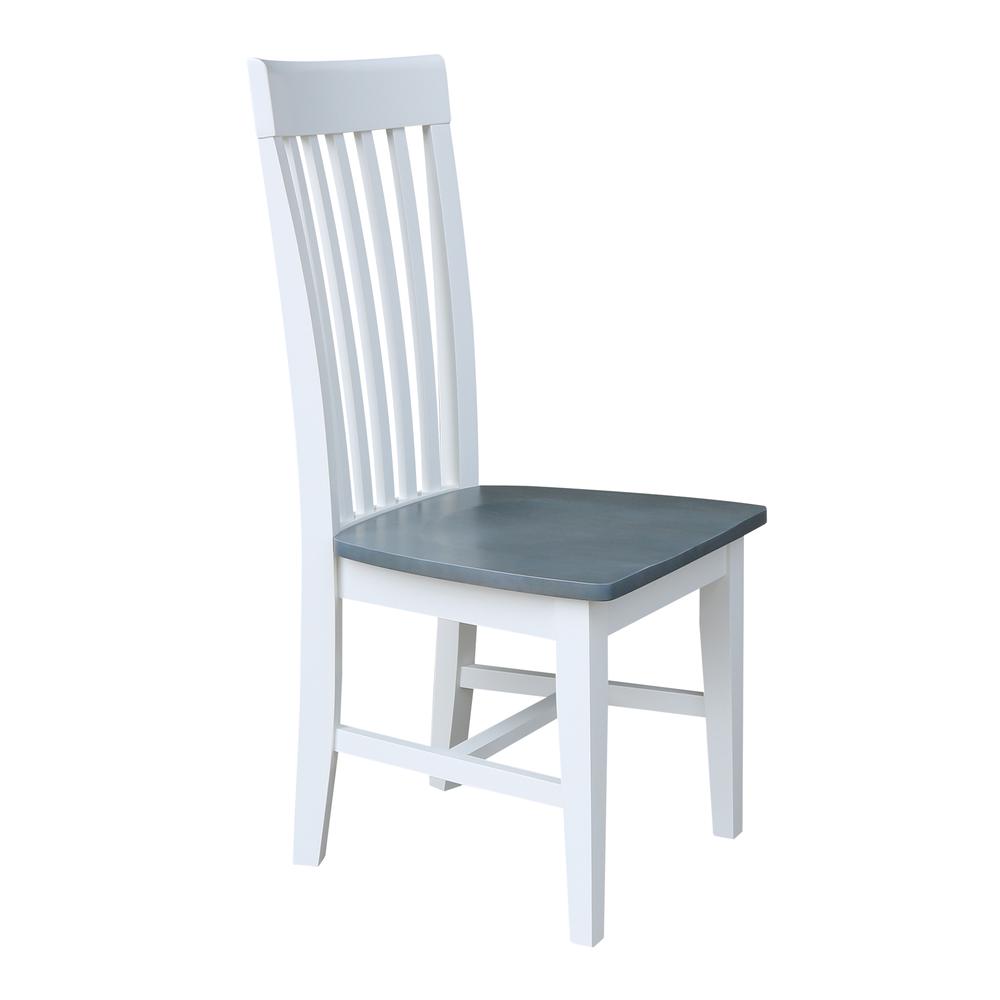 Set of Two Tall Mission Chairs, White/Heather gray. Picture 6