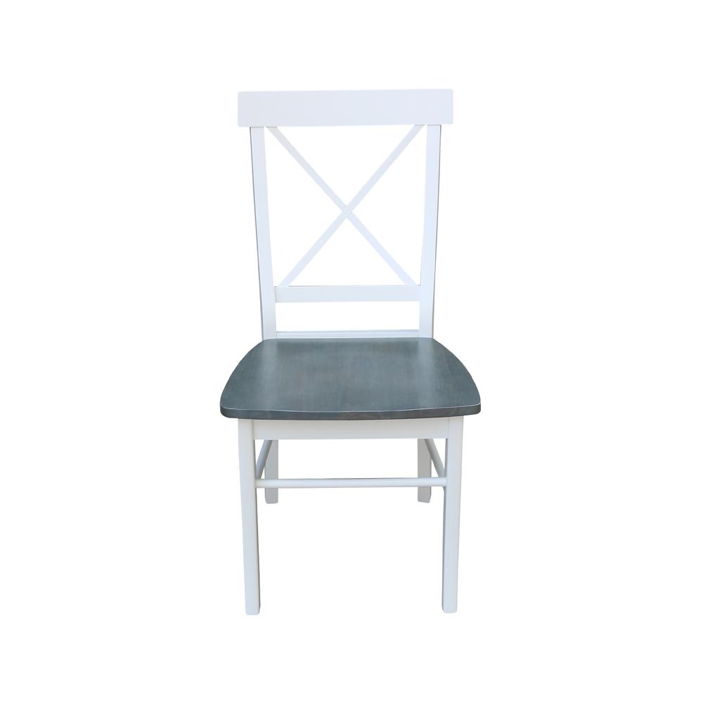 X-Back Chair - with Solid Wood Seat , White/Heather Gray. Picture 5
