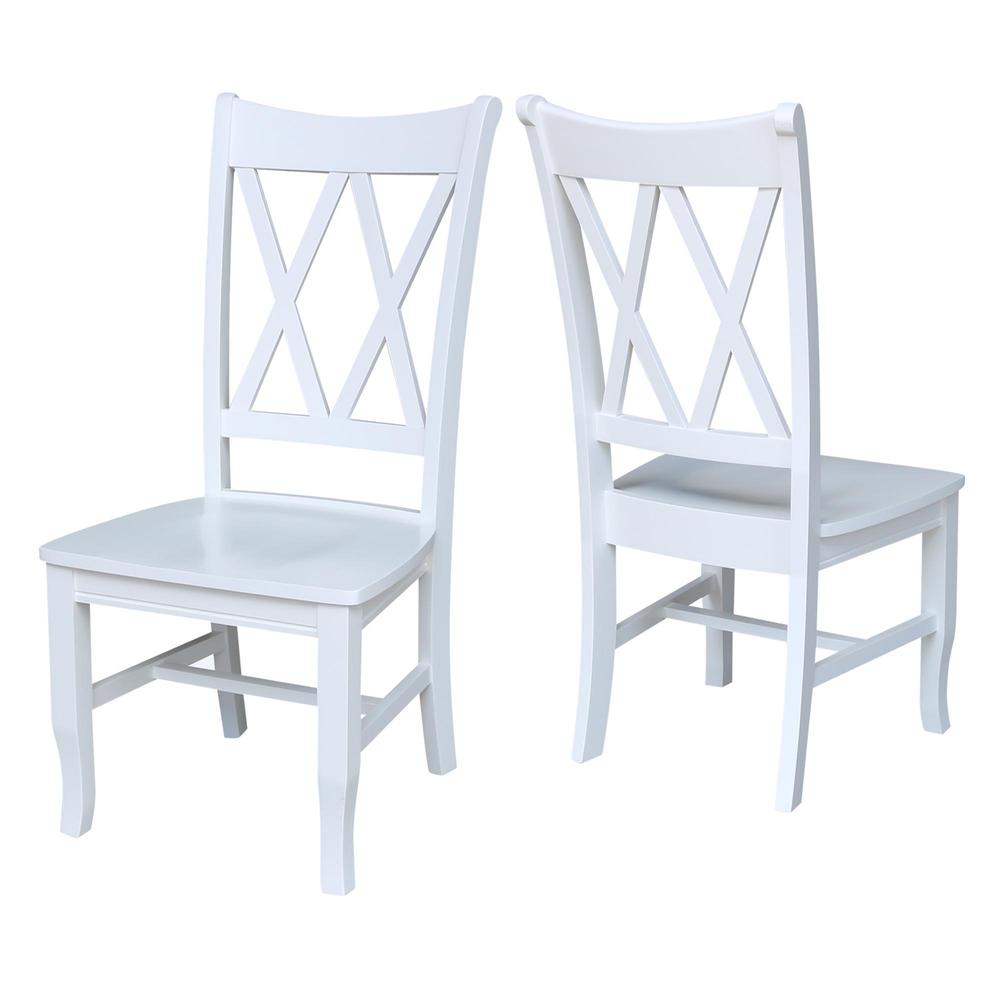 Double XX Chairs, Set of 2, White. Picture 4