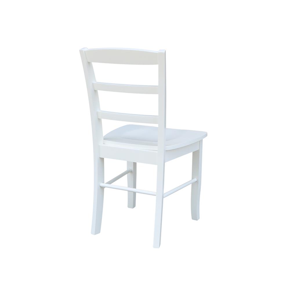 Set of Two Madrid Ladderback Chairs, White. Picture 1