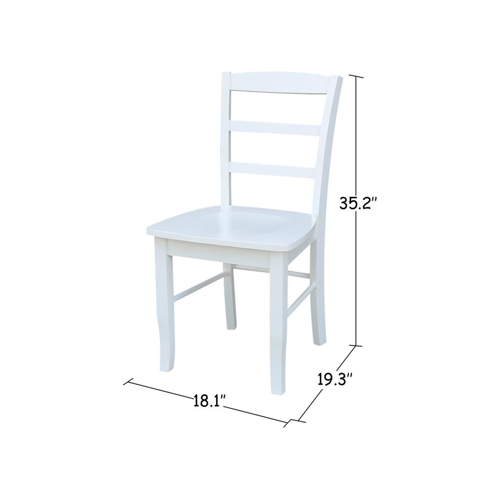 Set of Two Madrid Ladderback Chairs, White. Picture 2