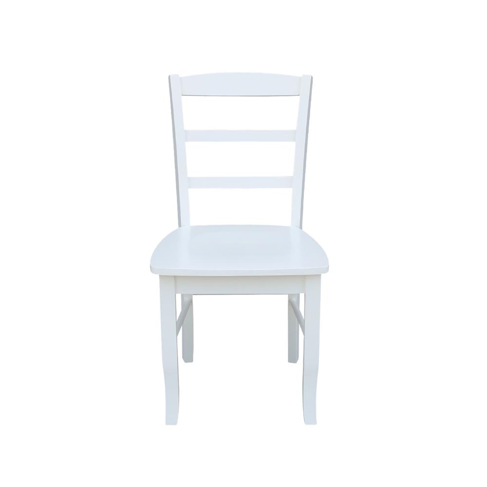 Set of Two Madrid Ladderback Chairs, White. Picture 4