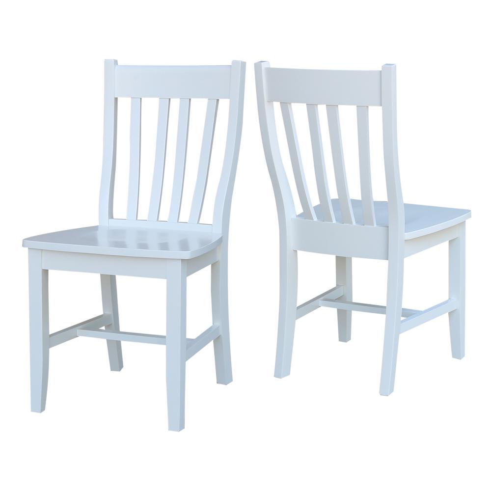 Set of Two Cafe Chairs, White. Picture 3