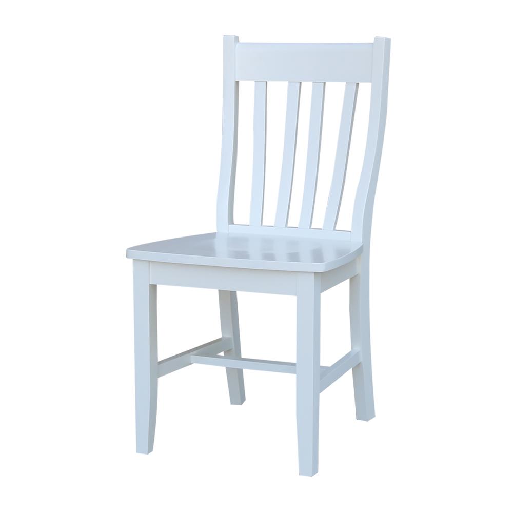Set of Two Cafe Chairs, White. Picture 4