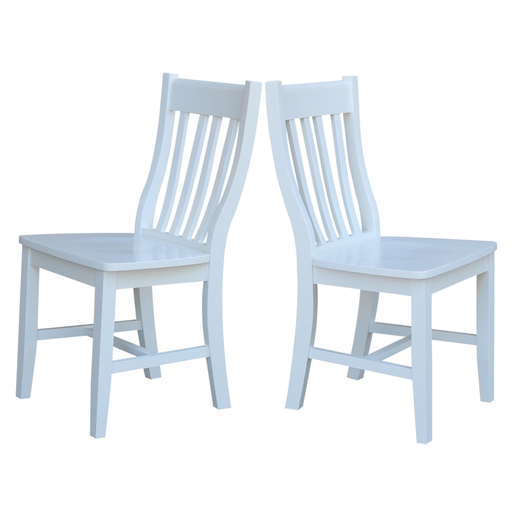 Set of Two Cafe Chairs, White. Picture 7