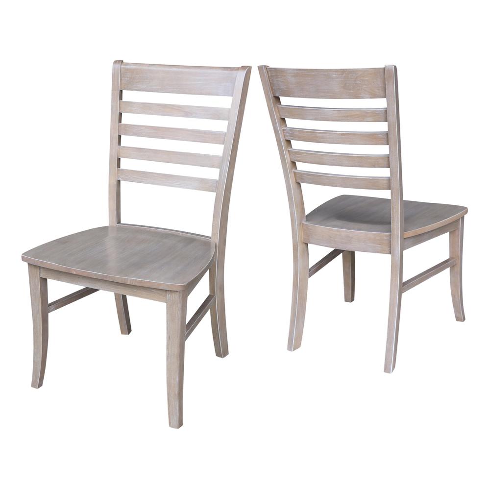 Set of Two Cosmo Chairs, Washed Finish, Washed Gray Taupe. Picture 3