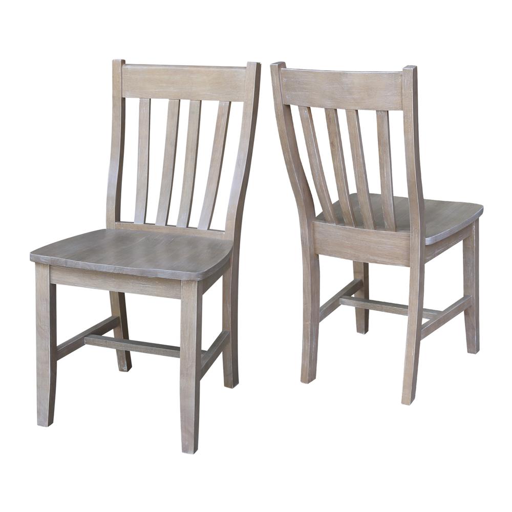 Set of Two Cafe Chairs, Washed Gray Taupe. Picture 3