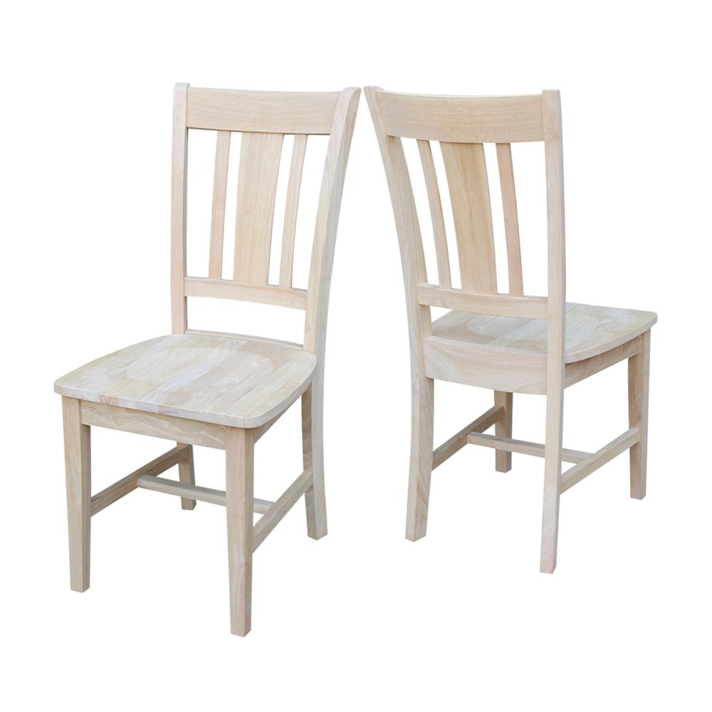 Set of Two San Remo Slat Back Chairs , Unfinished. Picture 3