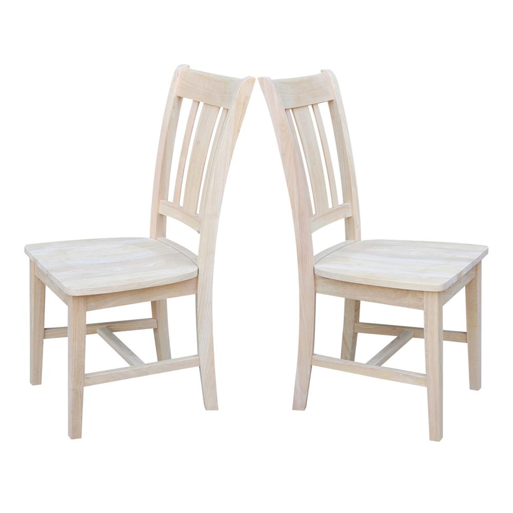 Set of Two San Remo Slat Back Chairs , Unfinished. Picture 5