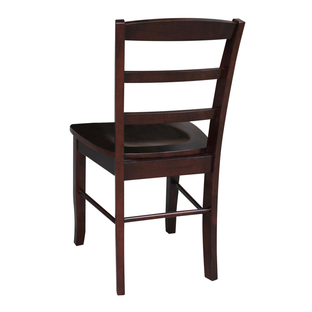 Set of Two Madrid Ladderback Chairs, Rich Mocha. Picture 1