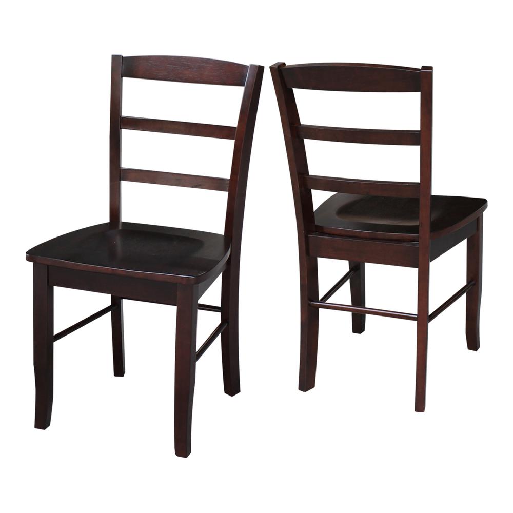 Set of Two Madrid Ladderback Chairs, Rich Mocha. Picture 2