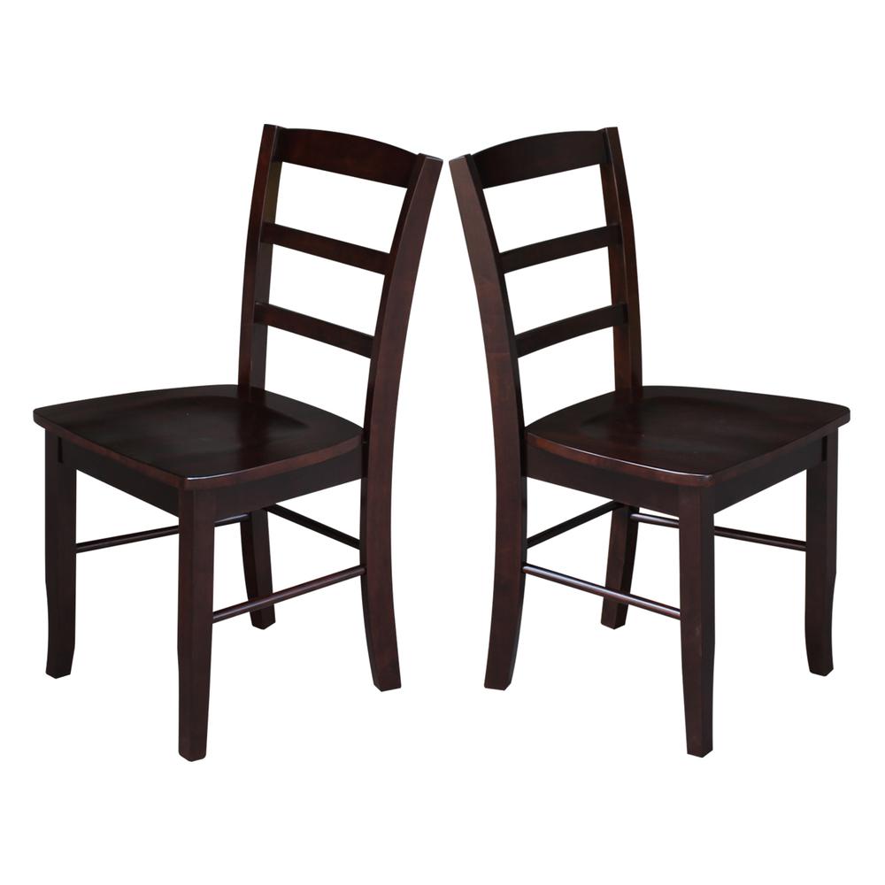 Set of Two Madrid Ladderback Chairs, Rich Mocha. Picture 5