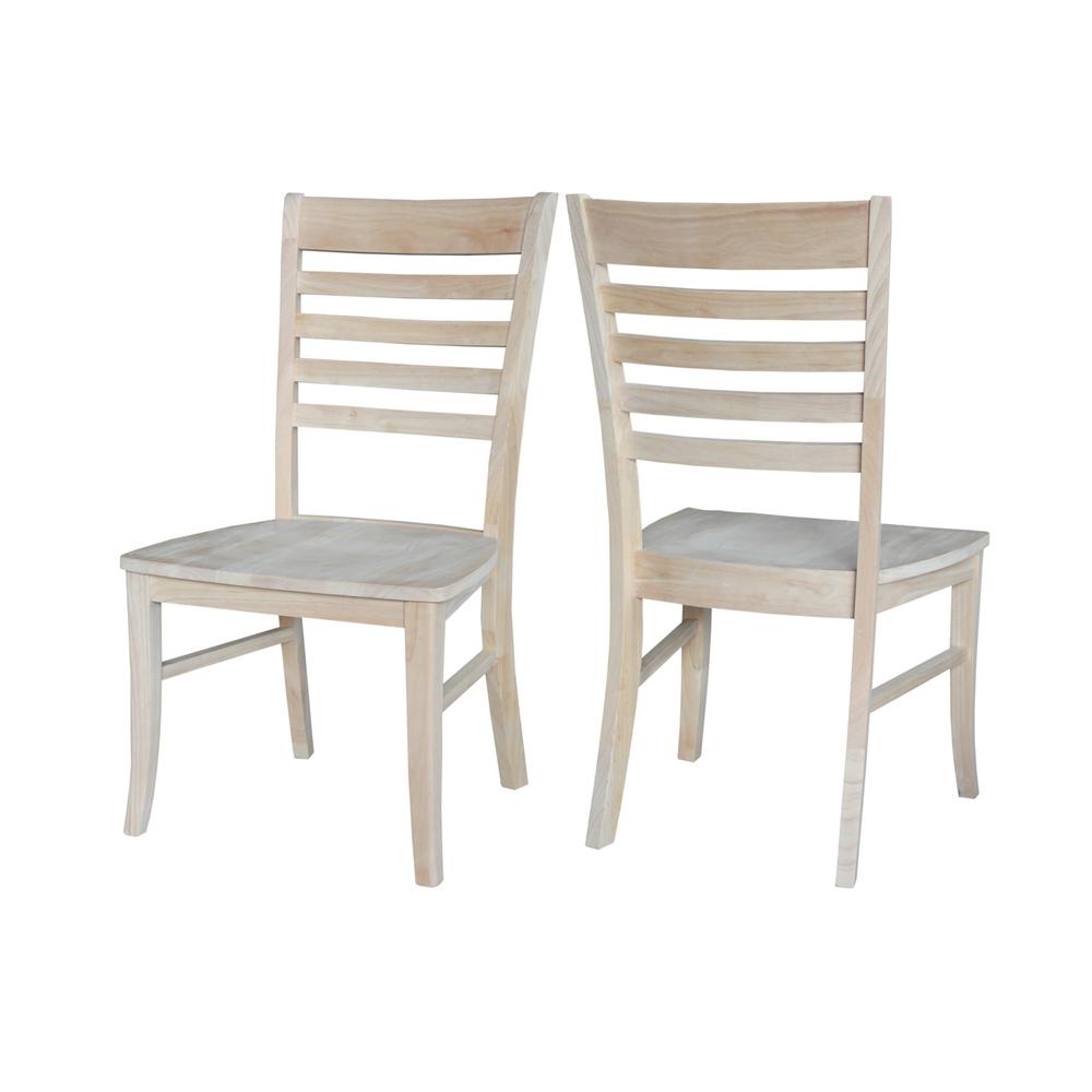 Set of Two Roma Ladderback Chairs, Unfinished. Picture 1
