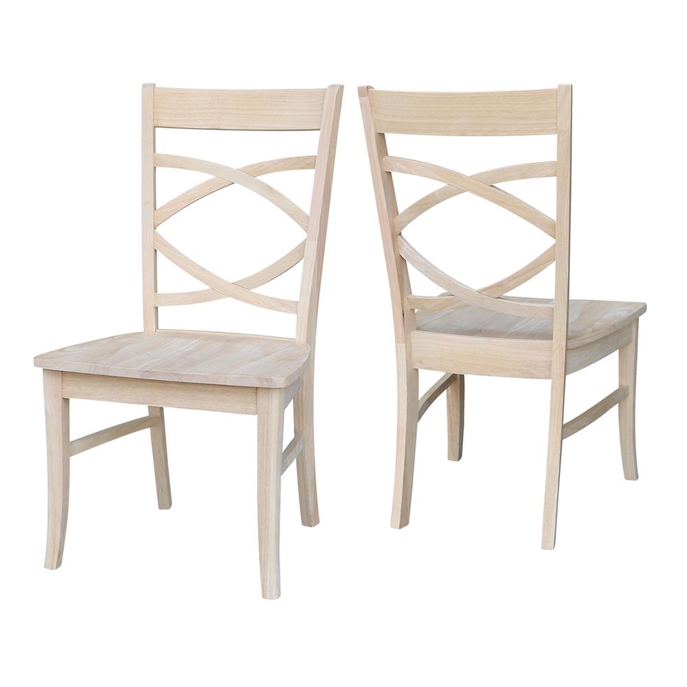 Set of Two Milano Chairs with Wood Seats, Unfinished. Picture 4
