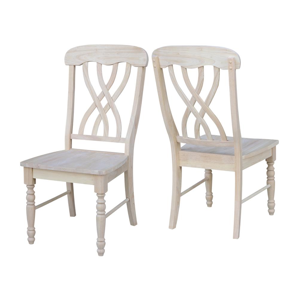 Set of Two Lattice Side Chairs, Unfinished. Picture 4