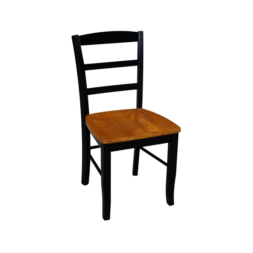 Set of Two Madrid Ladderback Chairs, Black/Cherry. Picture 8