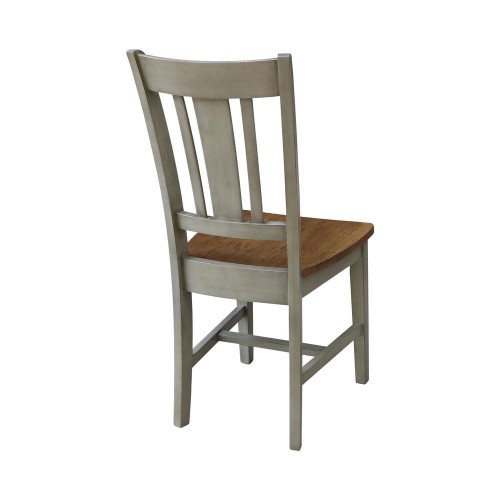 San Remo Splatback Chair, Hickory/Stone. Picture 1