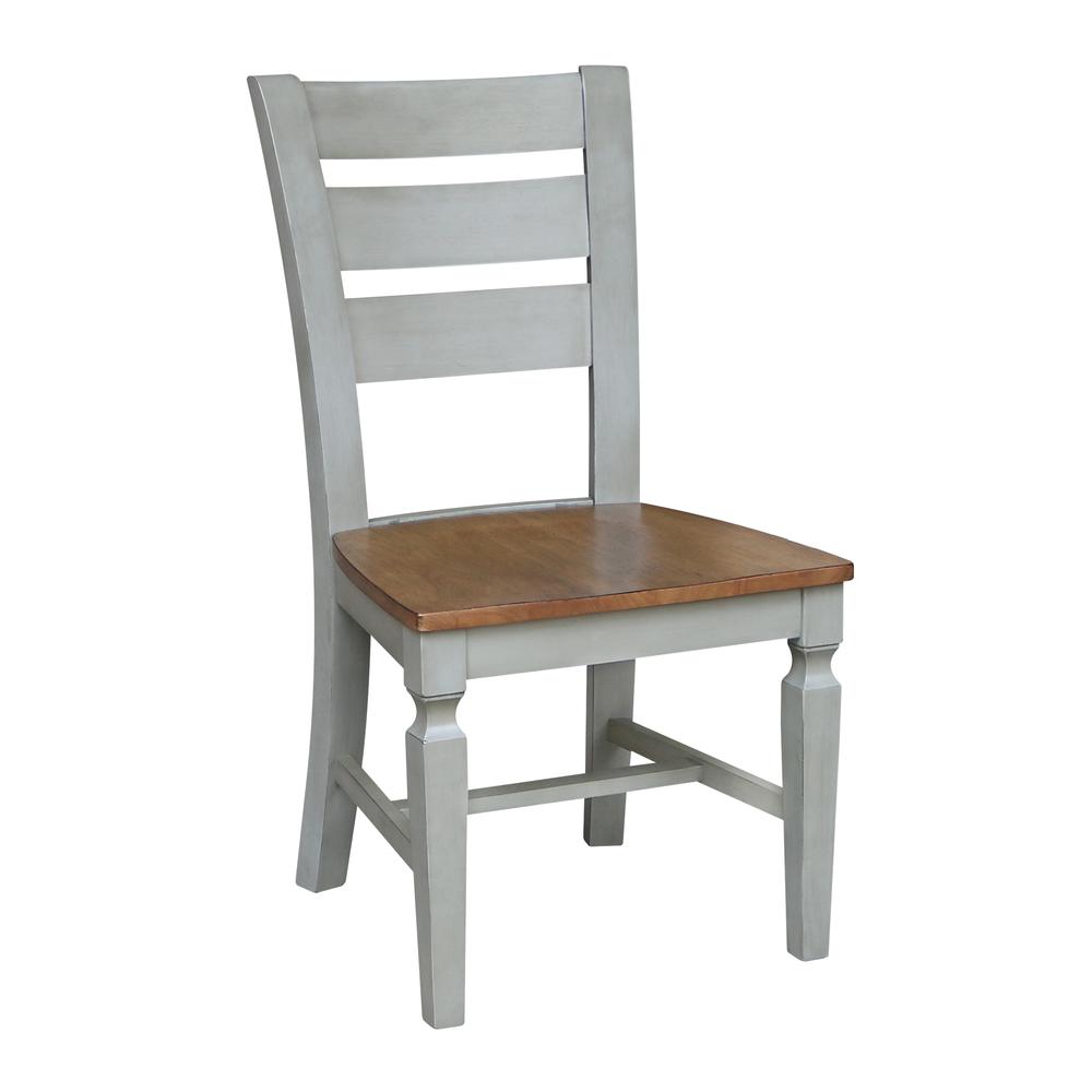 Vista Ladderback Chairs, Set of 2, Hickory/stone. Picture 3