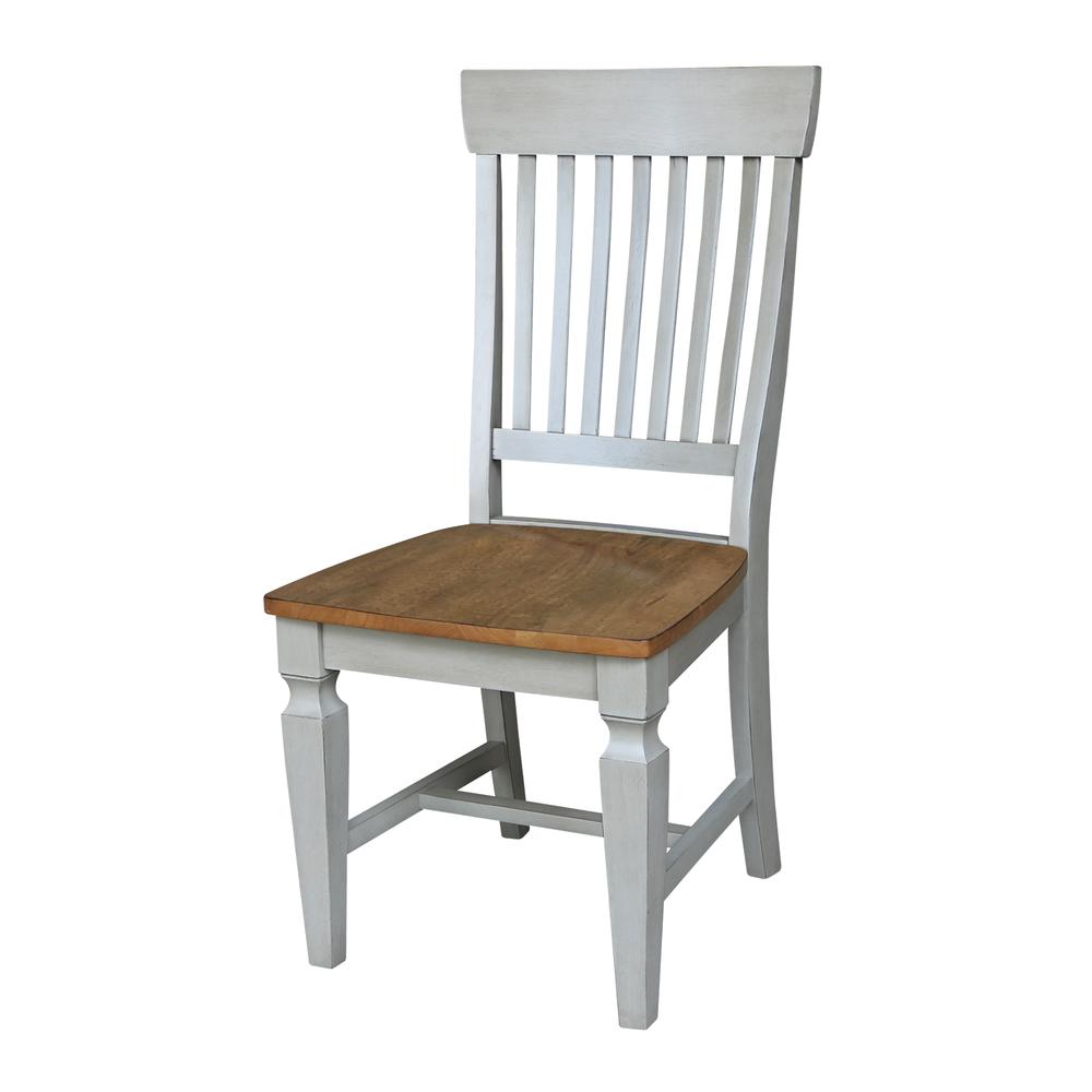 Vista Slat Back Chairs, Set of 2, Hickory/stone. Picture 9
