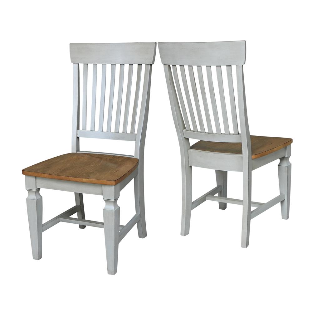 Vista Slat Back Chairs, Set of 2, Hickory/stone. Picture 4