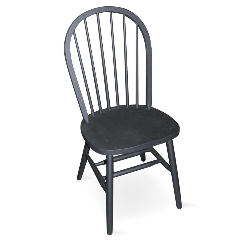 Windsor 37" High Spindleback Chair - Plain Legs, Black. Picture 2