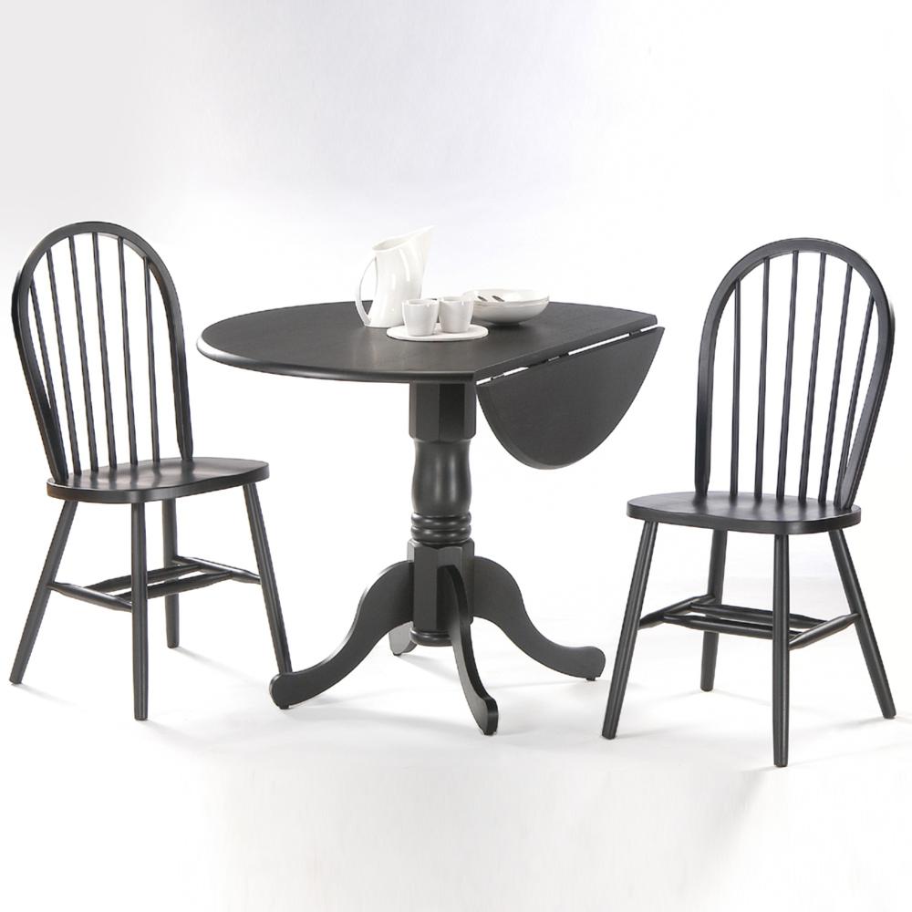Windsor 37" High Spindleback Chair - Plain Legs, Black. Picture 1