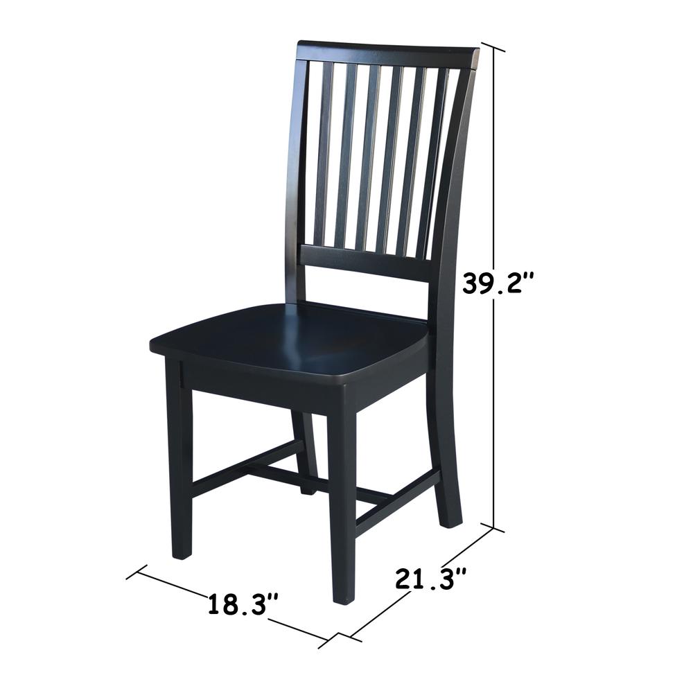 Set of Two Mission Side Chairs, Black. Picture 2
