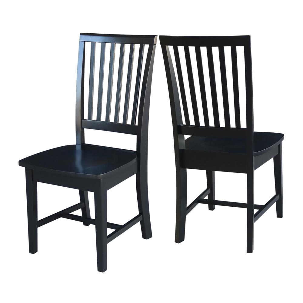 Set of Two Mission Side Chairs, Black. Picture 4