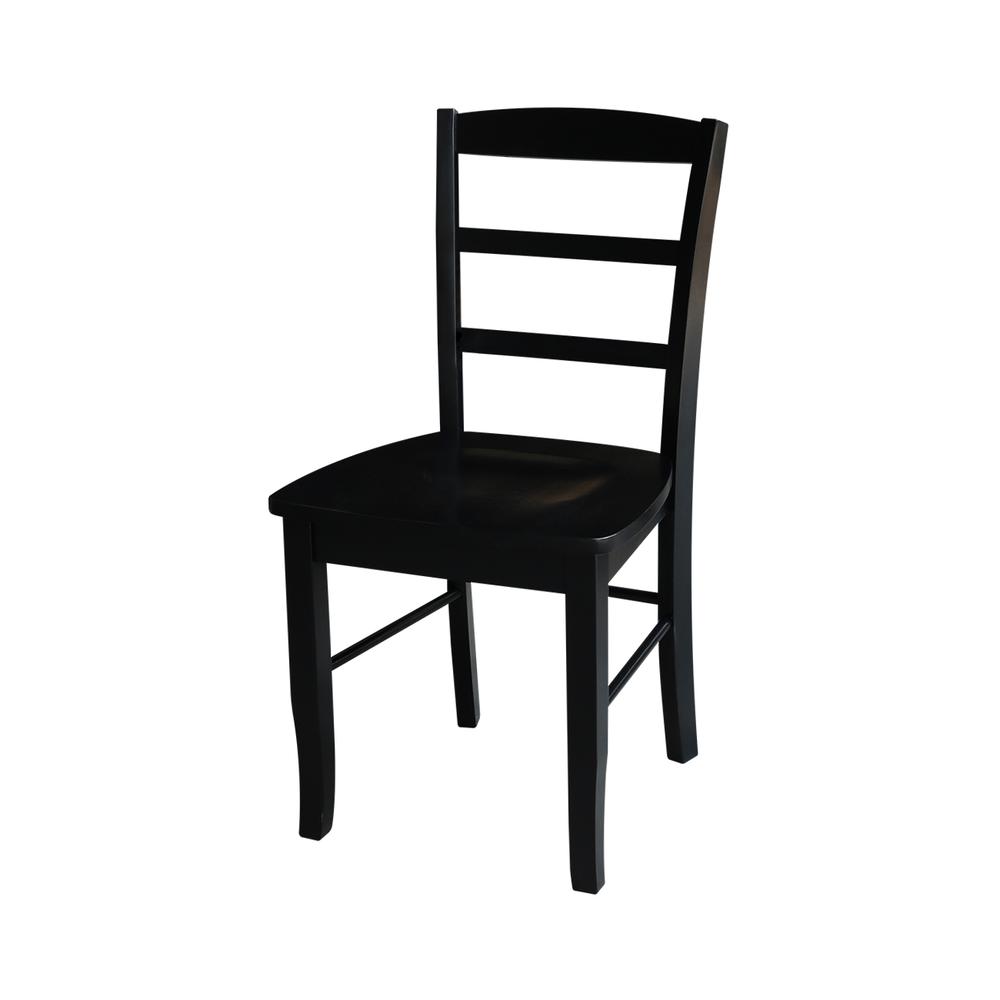 Set of Two Madrid Ladderback Chairs, Black. Picture 9