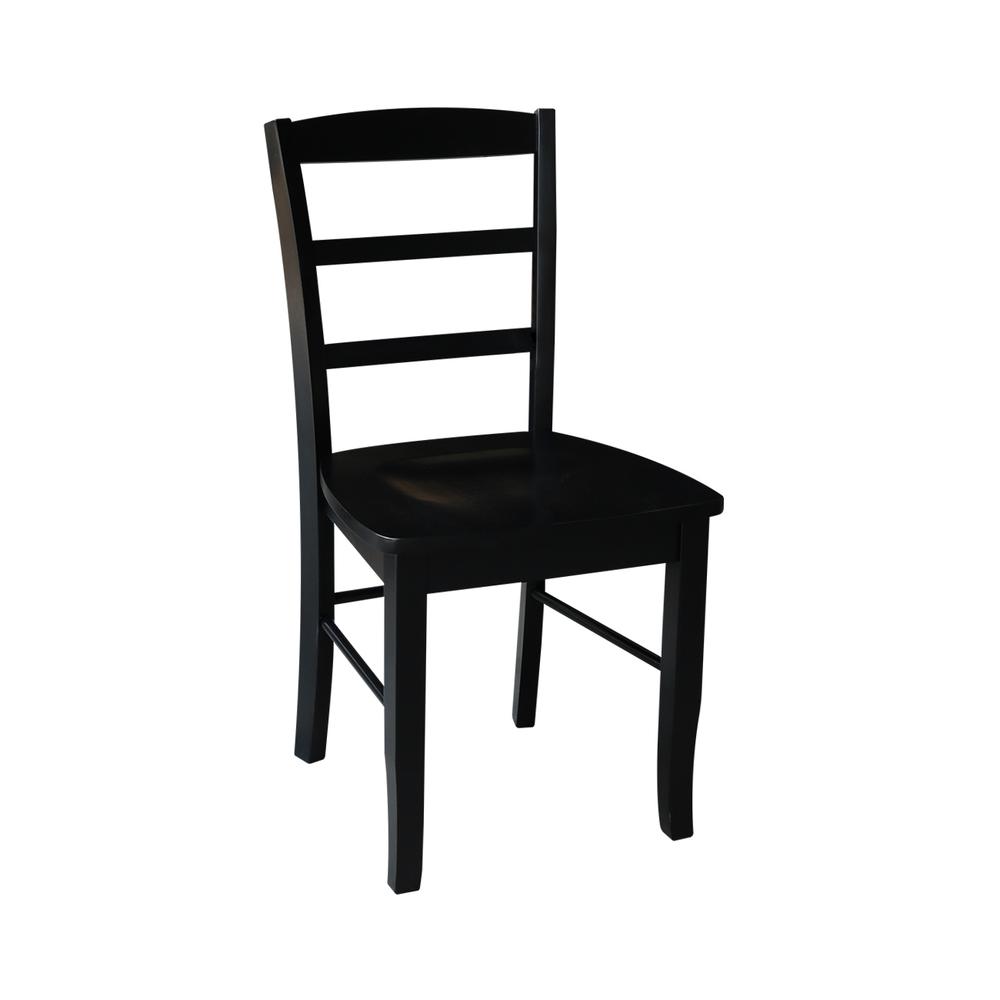 Set of Two Madrid Ladderback Chairs, Black. Picture 1