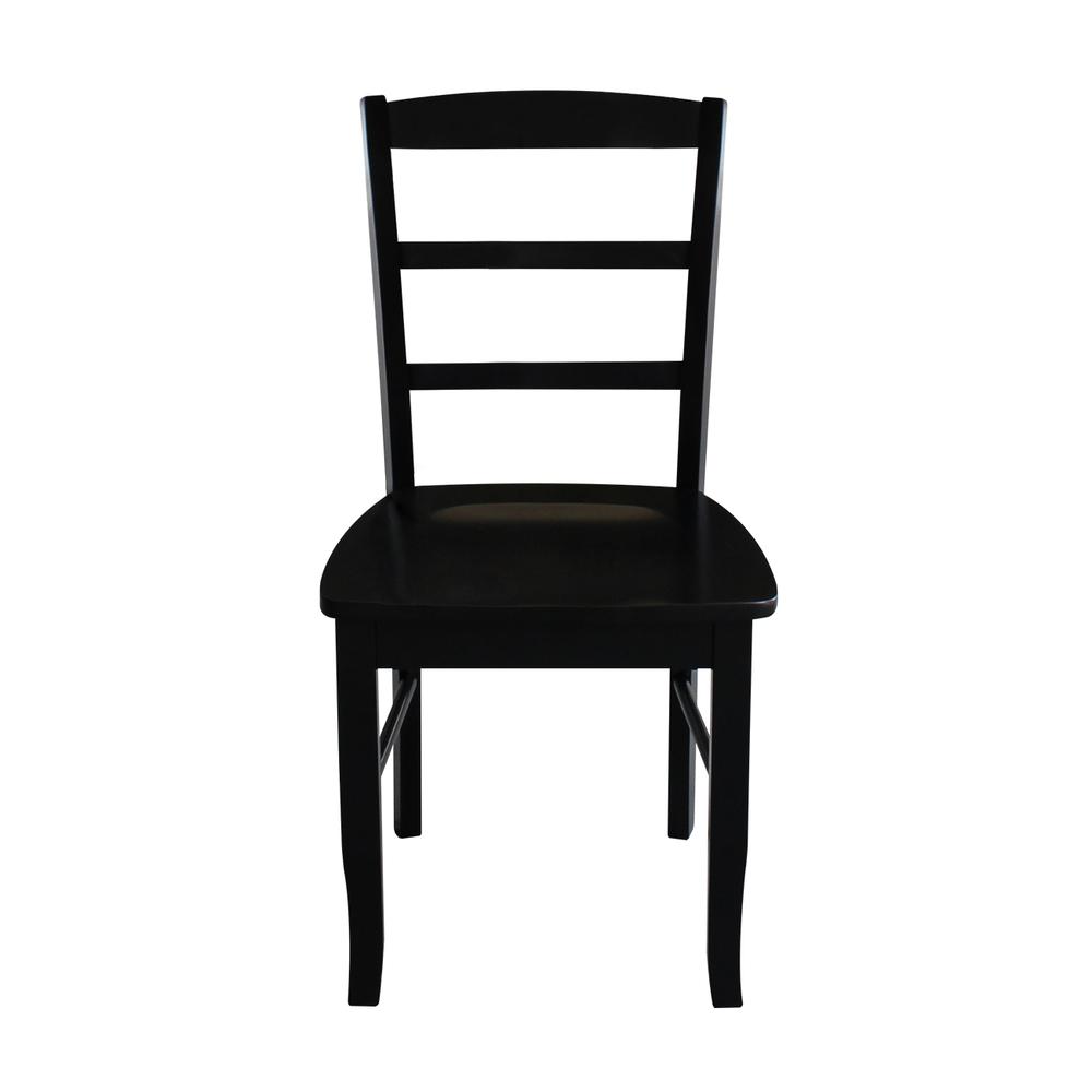 Set of Two Madrid Ladderback Chairs, Black. Picture 4
