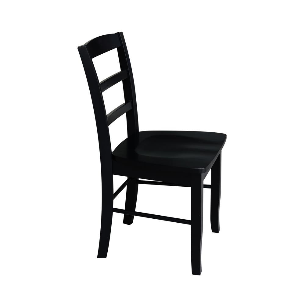 Set of Two Madrid Ladderback Chairs, Black. Picture 5