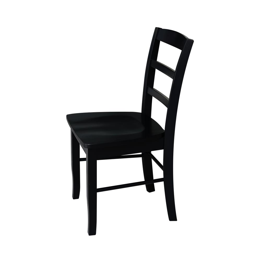 Set of Two Madrid Ladderback Chairs, Black. Picture 6