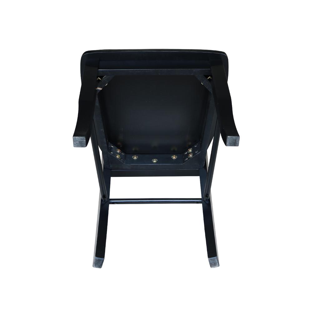 Set of Two Madrid Ladderback Chairs, Black. Picture 7