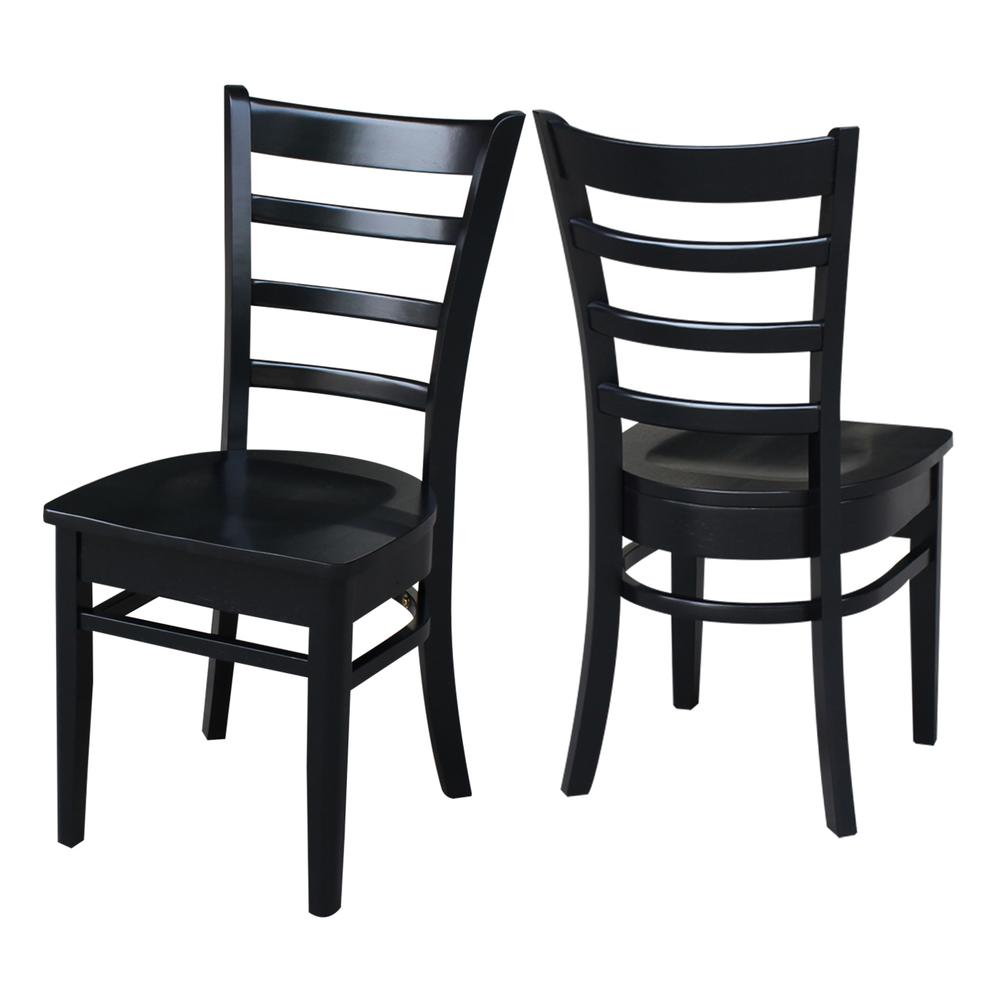 Set of Two Emily Side Chairs, Black. Picture 2