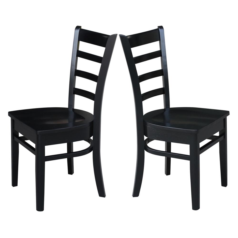 Set of Two Emily Side Chairs, Black. Picture 5