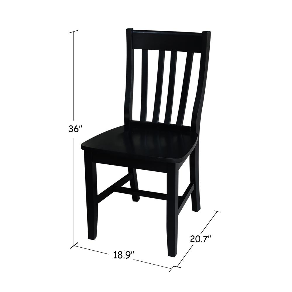 Set of Two Cafe Chairs, Black. Picture 2